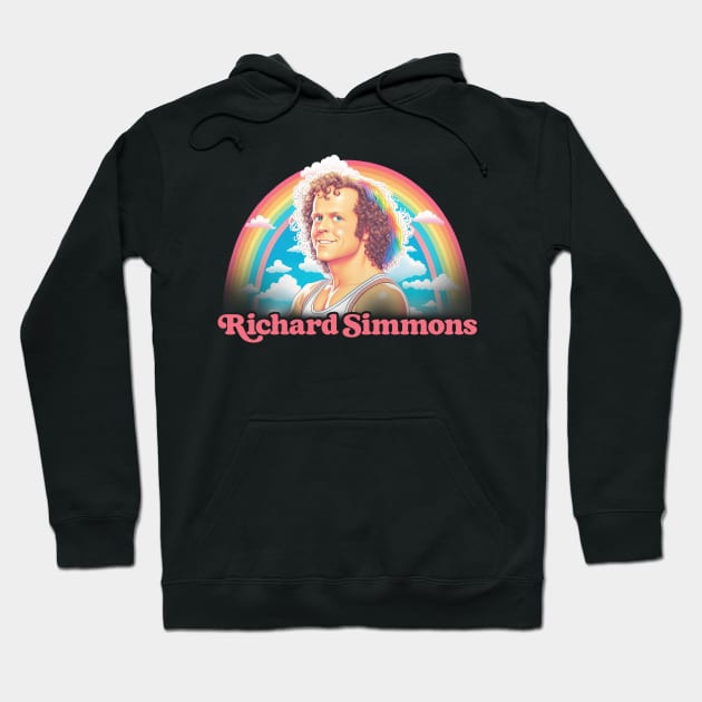 Richard Simmons -- Retro Aesthetic Rainbow Fan Art Hoodie by DankFutura